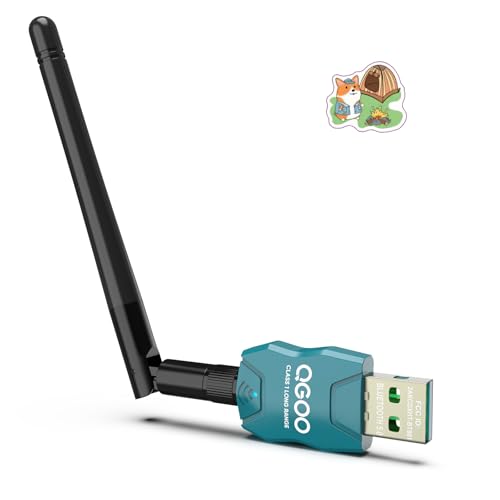 Class 1 Long Range Bluetooth Adapter for PC, QGOO USB Bluetooth Adapter for PC 5.3+EDR, Bluetooth Dongle Bluetooth Receiver Support Windows10/8.1/8/7?green-032?