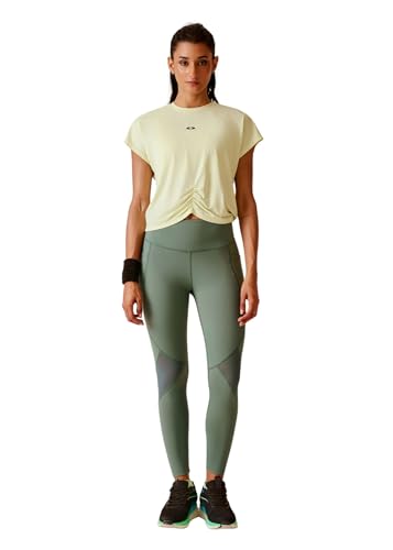 Image of STRCH Women's Regular Fit Activewear Crop T-Shirt | Round Neck Short Sleeve Gym Top | Stretch Workout T-Shirt for Yoga, Running & Training | Crop Length