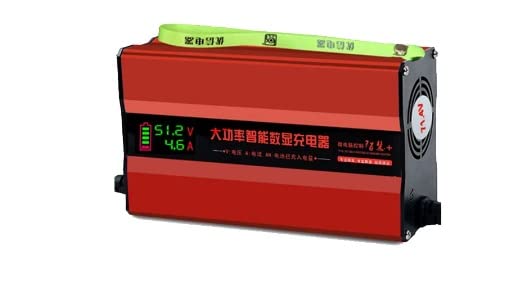 48V 10A 12A charger lithium battery 54.6V 10A 12A with Digital Display 16S 58.4v 10A lifepo4 20S 56V 10A LTO battery charger (Color : 48V lead acid, Socket Standard : 12A)