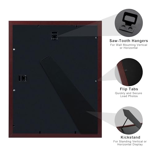 Image of upsimples Diploma Frame with HD Glass, 11x14 Mahogany, 3 Pack