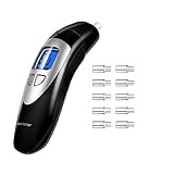 Keto Breath Analyzer, Ketone Breathalyzer Meter for Ketosis Test with 10 Mouthpiece (Black)