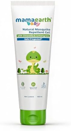 Mamaearth Natural Mosquito Repellent Gel - 100ml |DEET Free | Protects from Dengue, malaria & Chikungunya| Made safe Certified | Protection from Mosquitoes | Safe if ingested