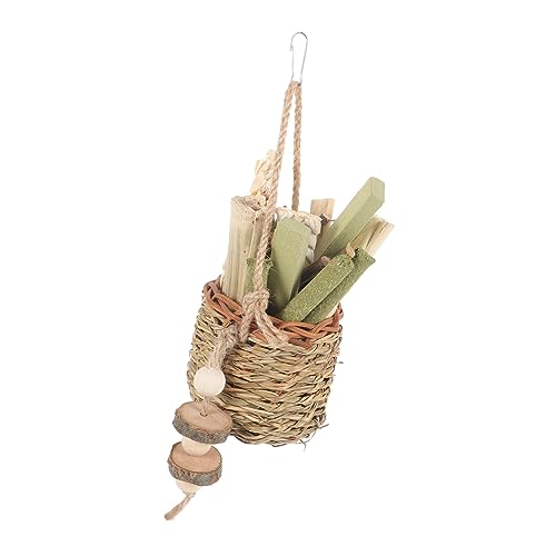 Angoily おもちゃ ペット 噛む人 バニー ために 遊ぶ うさぎがおもちゃを噛む 自然な咀嚼遊び道具 を慰める 自然な噛みおもちゃ ストロー