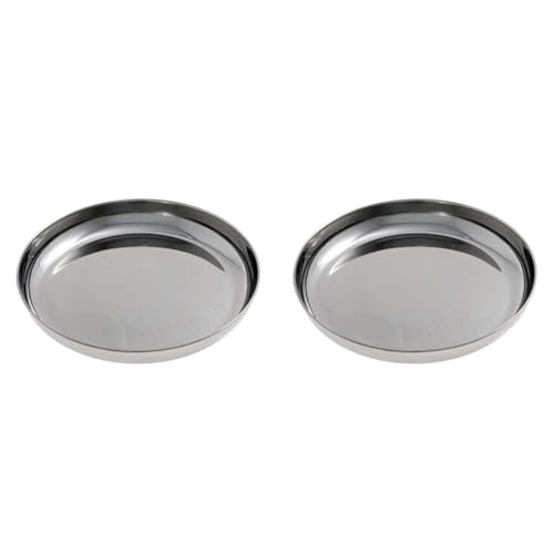 Cao Assiette de camping en acier inoxydable avec rebord, diamètre 19 cm (Lot de 2)