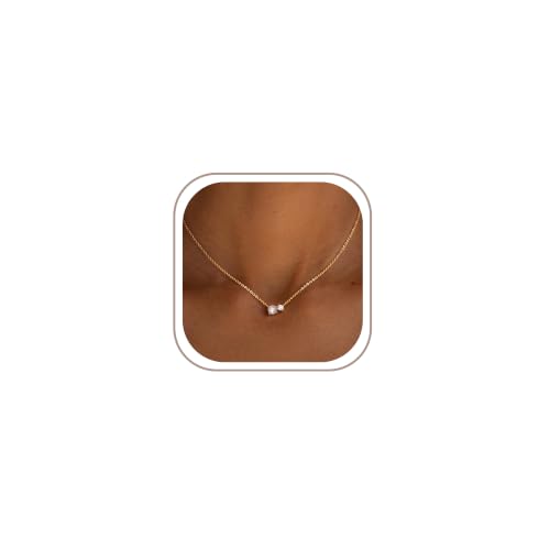 Freekiss Gold Pearl Cz Pendant Necklace for Women (16"+2"
