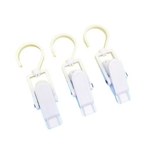 furn aspire set of 12 pcs plastic portable swivel hook, laundry hooks, plastic clothes pins, super strong hanger clips, rotating swivel hooks for clothing store, multi functional clips (white)