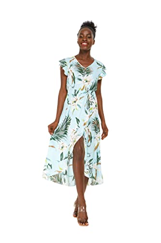 Image of Wispy Cereus Light Blue Family Matching Hawaiian Clothes