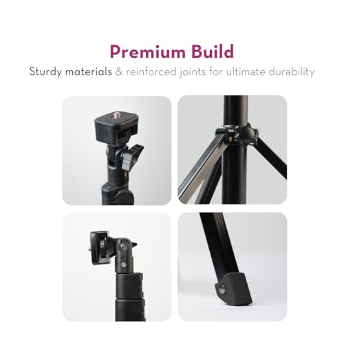 Image of nine16 Axis Tripod Stand with Mobile Holder - Adjustable Tripod for Ring Lights, Cameras & Video Recording