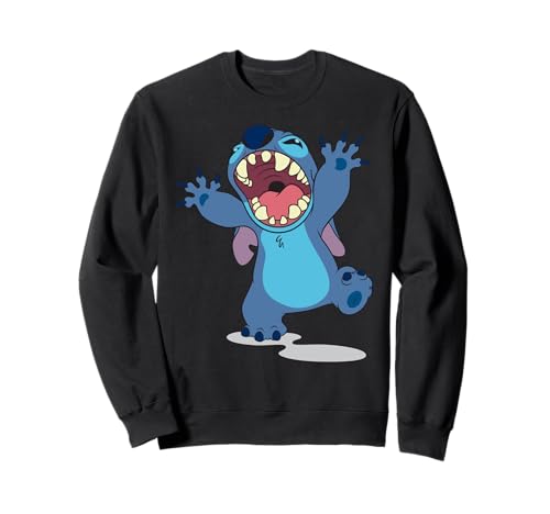 Sweat Lilo and Stitch Disney sweat-shirt col rond bleu pour mode urbaine