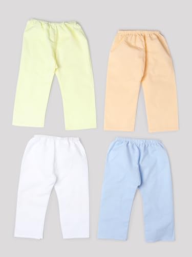 Image of Unisex Baby Cotton Kurta Pajama Set - Pack of 4(Multicolor)