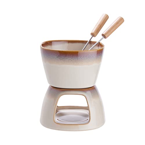 BUTLERS Schokofondue Set Keramik für 2 Personen – Teelichthalter Schokoladenfondue mit 2 Edelstahlgabeln und Geschenkverpackung | Schmelztopf ideal für Obst, Kekse, Weihnachtsplätzchen BUTLERS Schokofondue Set Keramik für 2 Personen – Teelichthalter Schokoladenfondue mit 2 Edelstahlgabeln und Geschenkverpackung | Schmelztopf ideal für Obst, Kekse, Weihnachtsplätzchen