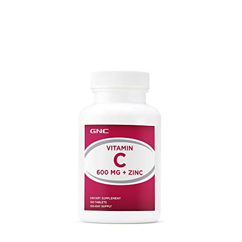 GNC Vitamin C 600mg + Zinc, 100 Tablets, Provides Immune Support