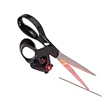 Professional Laser Guided Scissors - for Fabric, Paper, Crafts | Ergonomic Handle, 30Cr13 Stainless Steel, Magnetic Storage