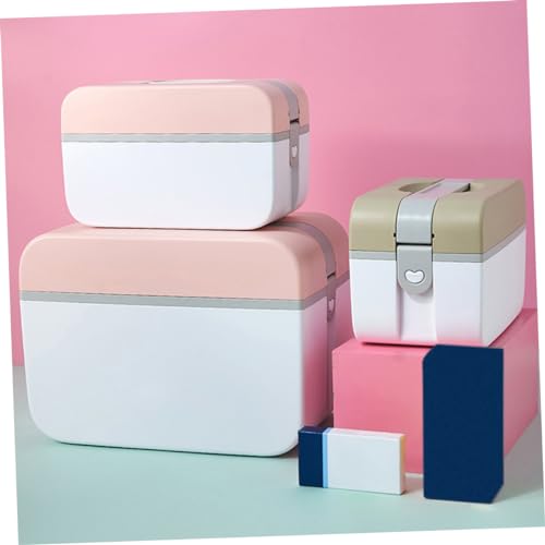 Boîte de rangement médicale plastique rose double couche moyenne - 6