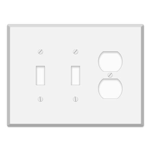 Placas de pared de metal blanco jumbo de 5.5 x 5.5 pulgadas para interruptor y enchufe