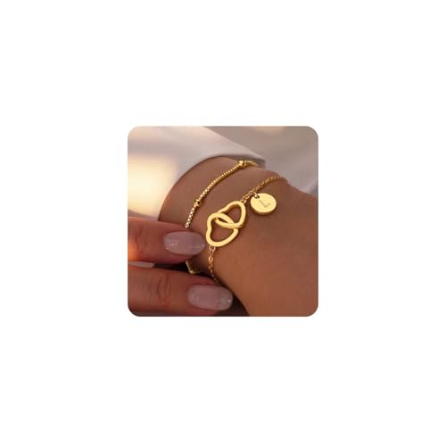 TINGN Weihnachtsgeschenke für Kinder - Armband Damen Gold Herz...