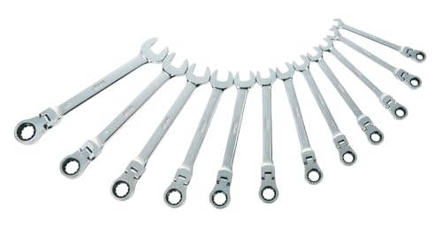 SAM Outillage 50-CTJ12Z Jeu de 12 clés mixtes à cliquet articulées de 8 à 19 mm + 1 polo