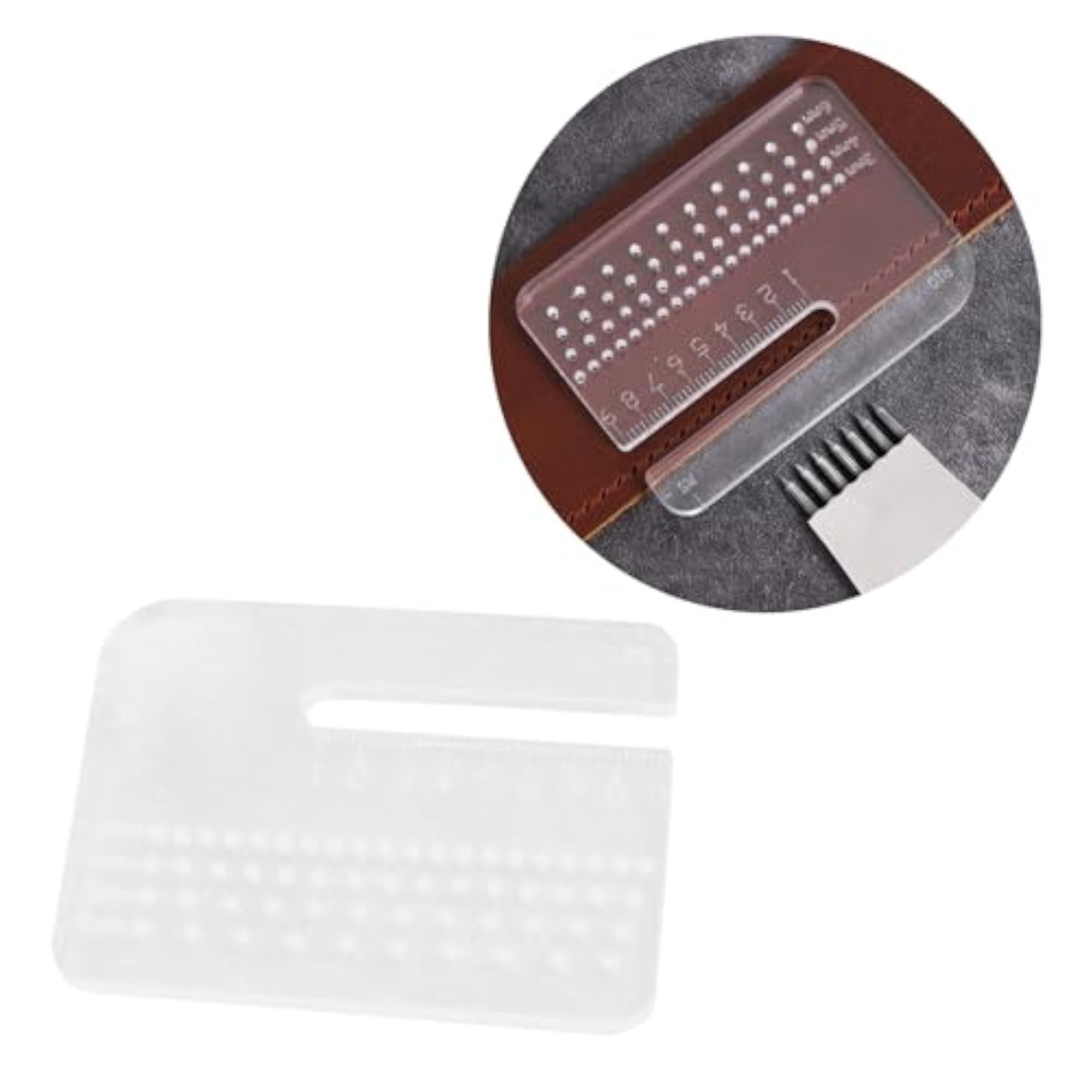 2 Pcs Acrylic Punching Aid Plate for Leathercraft