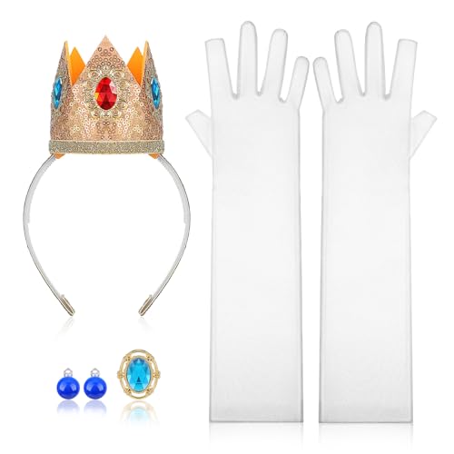 COLLBATH Corona Diadema Pendientes y Broche Adecuado para Cosplay Fiestas de Disfraces y Carnaval