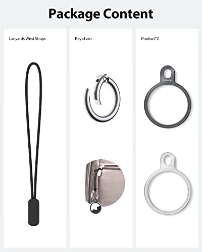 Stouchi 2 Packs AirTag Holder Key Ring, Aluminium Invisible Slim Keychain Case for AirTags 2021 Finder Items iPhone 17/16/ 15/13/12 Dogs, Keys, Backpacks Air Tag Accessories2