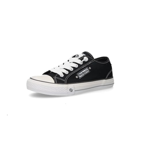 Dockers by Gerli Damen Low-Top Sneaker Frauen Halbschuhe schnürschuhe schnürer Business Freizeit straßenschuhe schwarz/Weiss 40 EU