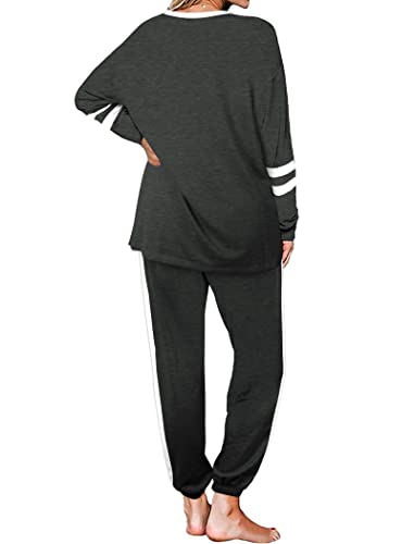 Image of Aloodor Sweatsuit for Women 2 Piece Outfits for Womens Crewneck Sweatshirts Pullover