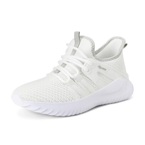 Rihero Girls Tennis Shoes Kids Running Shoes Toddler Lace-Up Lightweight Walking Slip On Sneakers