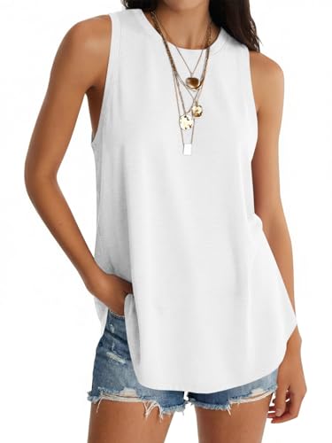 Image of UNCLECAT Womens Oversized Long Tank Tops Summer Sleeveless Tunic Tops