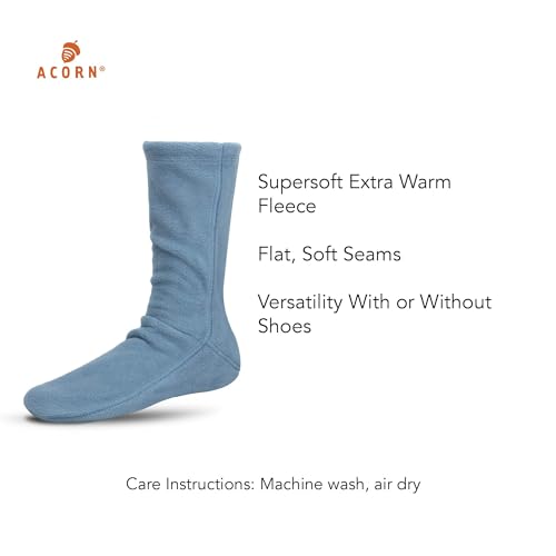 Image of Acorn Mens and Womens Versafit Fleece Sock: Super Soft & Ultra-Warm, Mid-Calf Height, Flat-Flock Seams