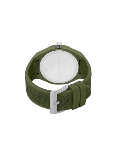 Image of French Connection Flex FW25 Men's Analog Watch, 43mm Green Silicone Strap, Sunray Green Dial - FC196N