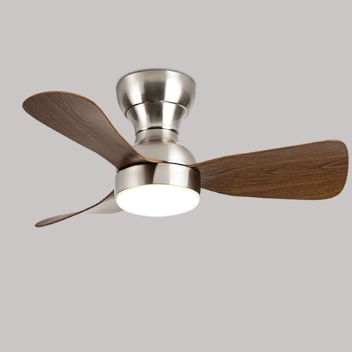 Ventilador de Techo pequeño de 71 cm con luz LED de 20 W y Motor CC Reversible, 6 velocidades, Ideal para Dormitorio, Comedor, Cocina, guardería, Oficina.