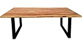 Gestell Stahl SIT Tisch mit Baumkante Gestell schwarz - 180 x 90 cm