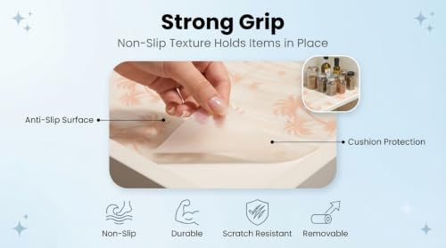 Image of Dribble (45cm X 300cm) Eva Shelf Liner Mat Roll, Non Slip Drawer & Cabinet Liner for Kitchen, Waterproof Oilproof Washable Fridge Mat, Anti Skid Multipurpose Mat (Palm Paradise Yellow)