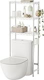 SINGAYE Over-The-Toilet Storage Rack 3-Tier Bathroom Organizer and Storage Shelf Over Toilet with Adjustable Shelf and Basket Freestanding Space Saver Bathroom Shelves Above Toilet for Room White