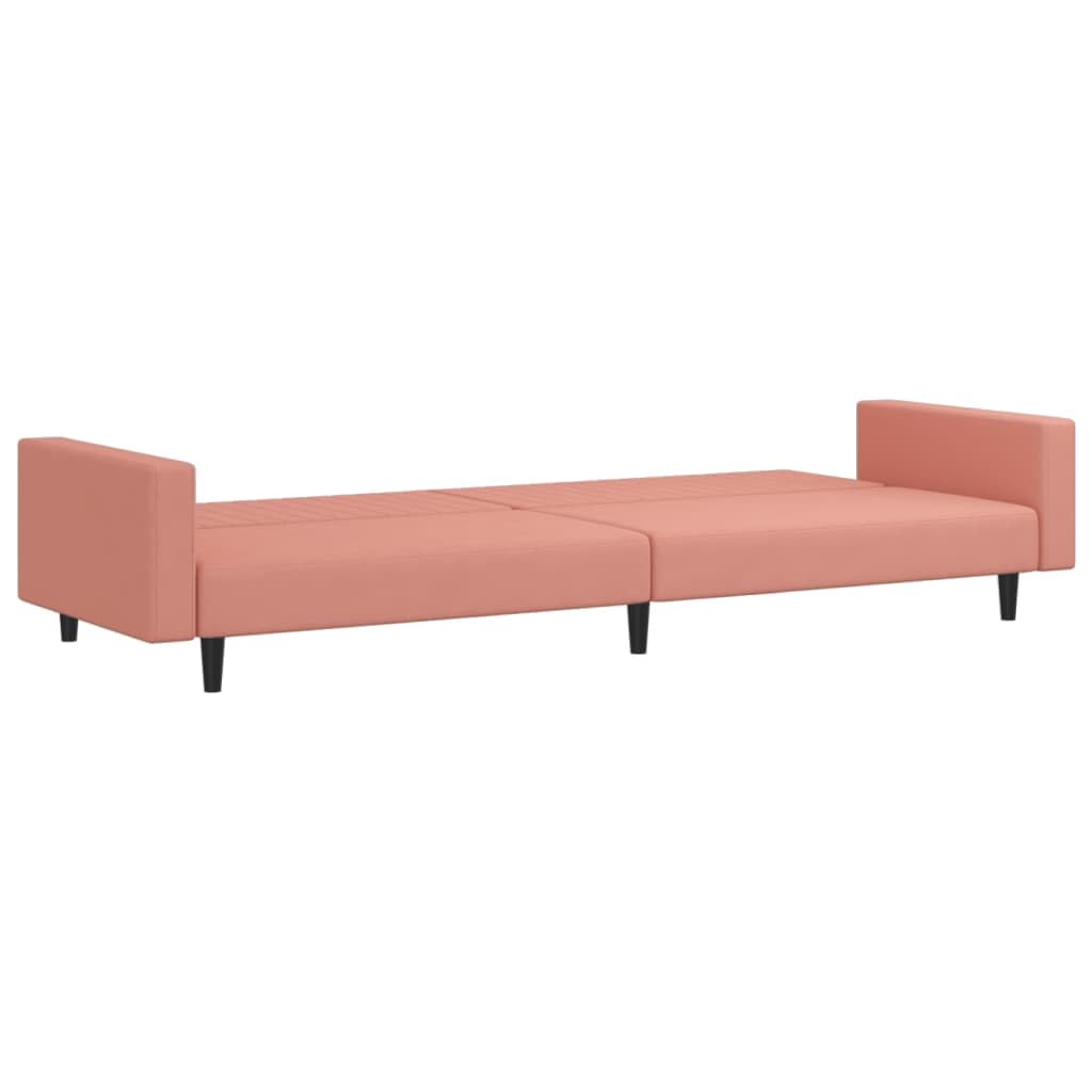 Sofa z funkcją spania 2-osobowa, różowy aksamit, 220 x 84,5 x 69 cm, wymienna, do salonu, pokoju gościnnego, wygodna sofa do spania, wytrzymała konstrukcja