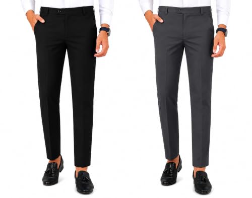 Image of VX9 Men's Formal Trousers, Smart Office & Business Wear, Classic Fit