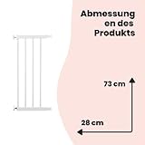 Safety 1st Easy Close Metal 28cm Gittererweiterung, kein Bohren, leicht montierbare Erweiterung zu Türschutzgitter, Erweiterung für Treppenschutzgitter ohne Bohren für Babygitter, Weiß