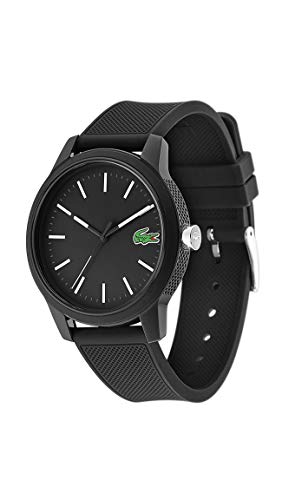 Consejos para Comprar Reloj Lacoste Negro los 5 mejores. 46 Lacoste 12.12 Reloj clásico de cuarzo para hombre, relojes duraderos, elegantes y resistentes al agua, negro y blanco, 42 mm, Reloj de cuarzo