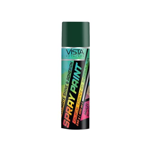 RESIL VISTA Spray Paint Dark Green 400ml (290 g)| Quick Drying finish for Metal, Wood, Walls | Acrylic SprayPaints