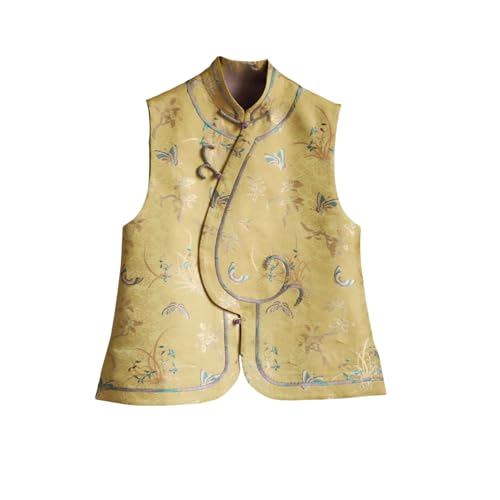 Gilet jaune style national chinois femme pour sublimer une tenue basique