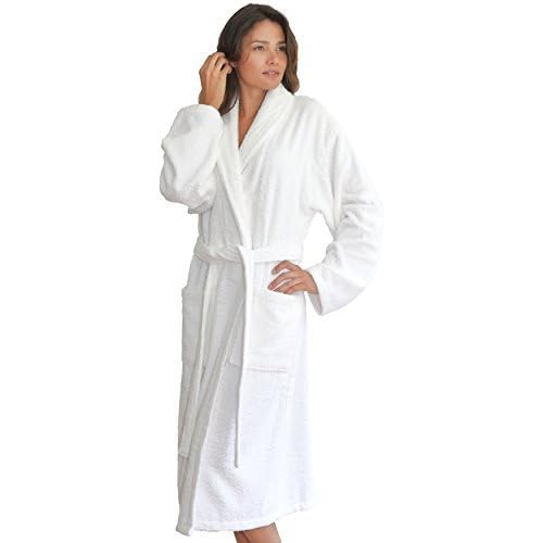 Linum Home Textiles 100% Turkish Cotton Unisex Terry Cloth Bathrobe, White, Large/XL
