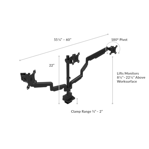 Image of Vari Triple Monitor Arm - Black