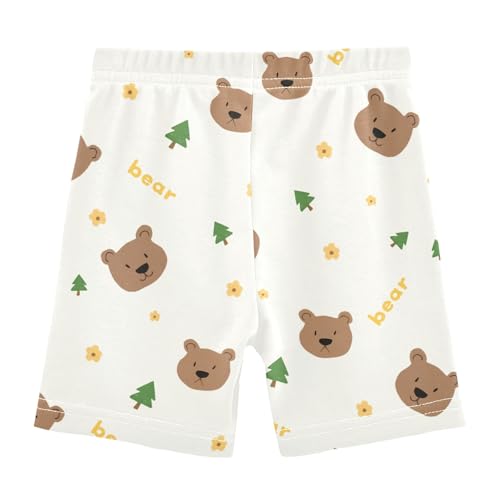 Cute Little Cartoon Bears Girls Shorts Elastic Waist Sports Shorts Girls Leggings Pants for 4-10 Years2