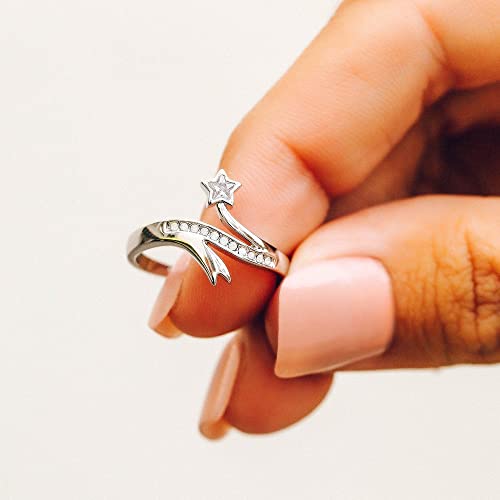 Pura Vida Silver Disney Cinderella Dreamy Opal Star Ring - Brass Base, Rhodium Plating - Size 5-94