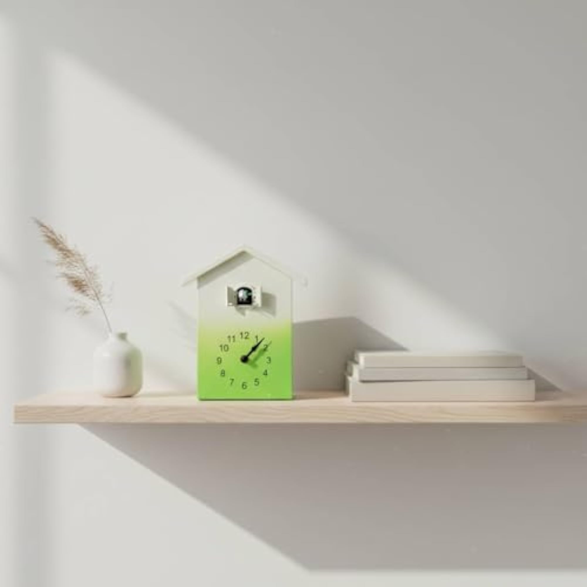 Nordic Design Cuckoo Wall Clock, Yellow Timepiece