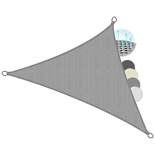 Sol Royal Sol Vision HS9 Voile d'ombrage 7x5x5 m HDPE Tissus Respirant - Voile d'ombrage Triangulaire - Toile terrasse Protection UV 700x500x500 cm Gris