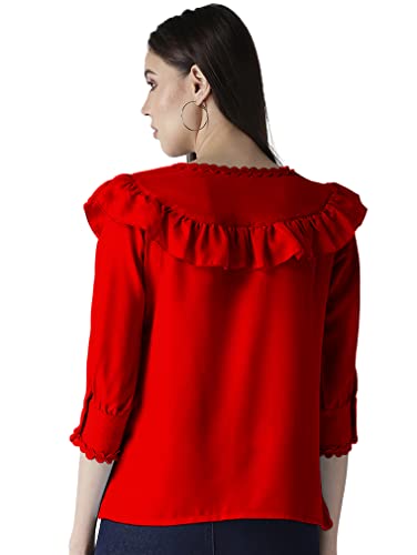 Image of Girls /Women Cuffed Sleeves Solid Shirt Style top-102