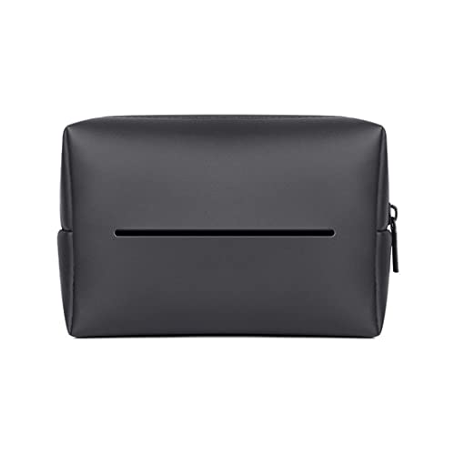 Porte-Mouchoir pour Pare-Soleil Voiture boîte à Mouchoir pour Voiture boîte à Mouchoir pour accoudoir Central Boîte à Mouchoir en Papier en Cuir PU pour siège arrière Accessoire de Voiture (Noir)