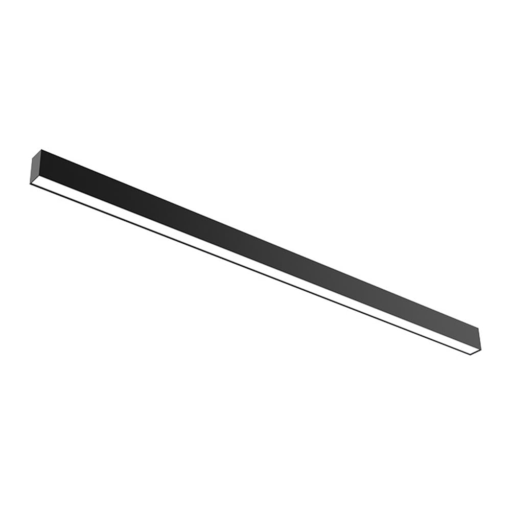 Lámpara colgante negra lineal para comedor y tira larga LED que ilumina oficinas modernas