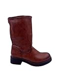  Generico Stivali Donna Bassi Biker Boots Motociclista Stivaletti Fibbie Anfibi Nero Moda